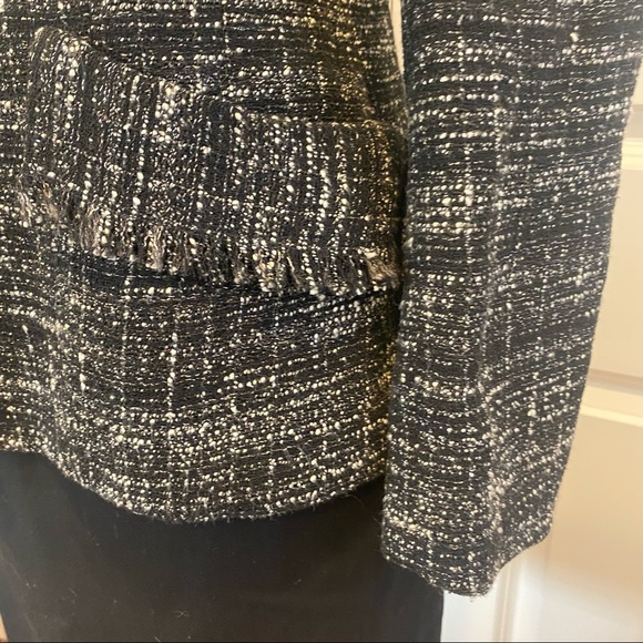 NANETTE LAPORE black & white linen & cotton jacket w/ zipper - Picture 7 of 13